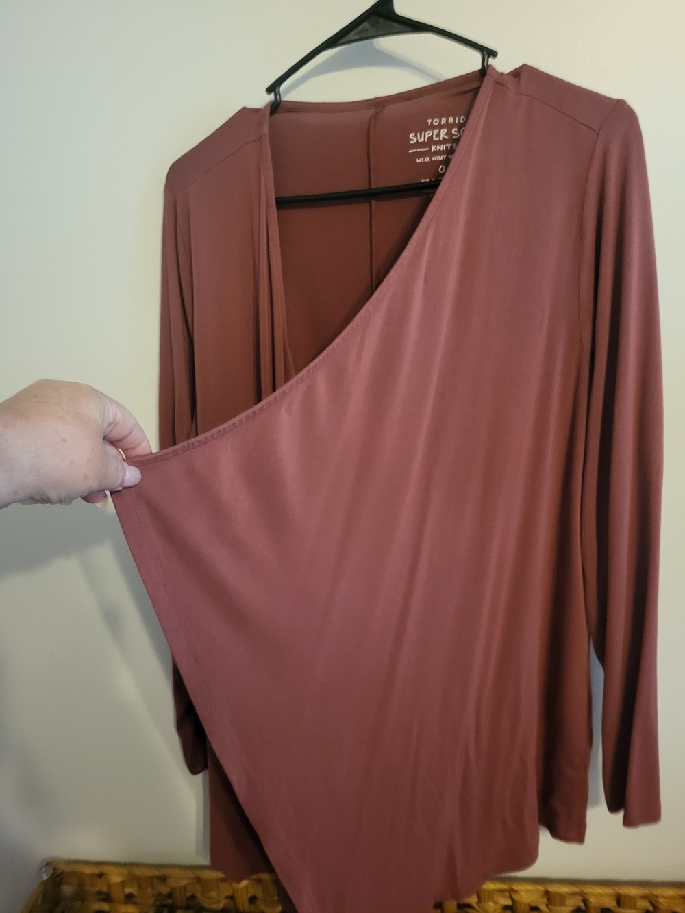 Torrid 0x Super Soft Knit Open Cardigan in Dusty Rose - Picture 3 of 5